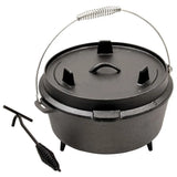 25cm Camp Dutch Oven Pre Seasoned Cast Iron Lid