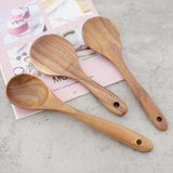 Best Wood Cooking Utensil Set Spatula Soup Spoon Brush Kit