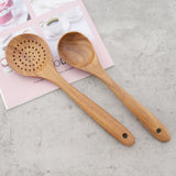 Best Wood Cooking Utensil Set Spatula Soup Spoon Brush Kit